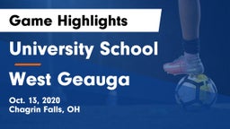 University School vs West Geauga  Game Highlights - Oct. 13, 2020