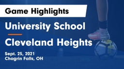 University School vs Cleveland Heights Game Highlights - Sept. 25, 2021