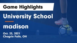 University School vs madison Game Highlights - Oct. 23, 2021