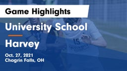 University School vs Harvey  Game Highlights - Oct. 27, 2021