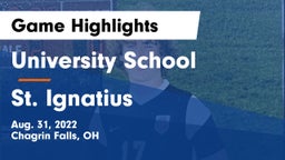 University School vs St. Ignatius  Game Highlights - Aug. 31, 2022