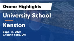 University School vs Kenston  Game Highlights - Sept. 17, 2022