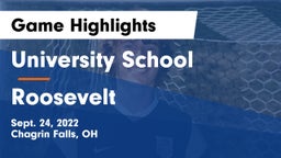 University School vs Roosevelt  Game Highlights - Sept. 24, 2022