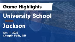 University School vs Jackson  Game Highlights - Oct. 1, 2022