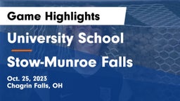 University School vs Stow-Munroe Falls  Game Highlights - Oct. 25, 2023