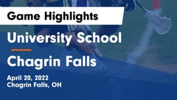 University School vs Chagrin Falls  Game Highlights - April 20, 2022