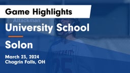 University School vs Solon  Game Highlights - March 23, 2024