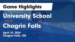 University School vs Chagrin Falls  Game Highlights - April 19, 2024