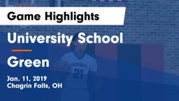 University School vs Green  Game Highlights - Jan. 11, 2019