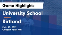 University School vs Kirtland  Game Highlights - Feb. 15, 2019