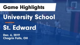 University School vs St. Edward  Game Highlights - Dec. 6, 2019