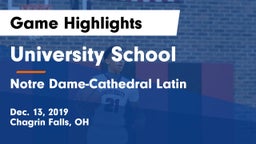 University School vs Notre Dame-Cathedral Latin  Game Highlights - Dec. 13, 2019