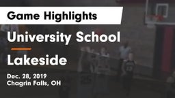 University School vs Lakeside  Game Highlights - Dec. 28, 2019