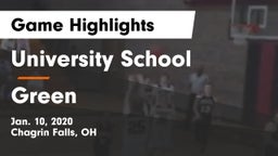 University School vs Green  Game Highlights - Jan. 10, 2020