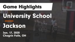 University School vs Jackson  Game Highlights - Jan. 17, 2020