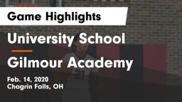 University School vs Gilmour Academy  Game Highlights - Feb. 14, 2020