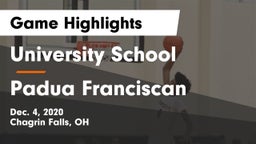 University School vs Padua Franciscan  Game Highlights - Dec. 4, 2020
