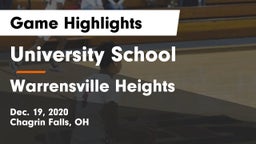 University School vs Warrensville Heights  Game Highlights - Dec. 19, 2020