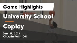 University School vs Copley  Game Highlights - Jan. 29, 2021