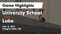 University School vs Lake  Game Highlights - Feb. 5, 2021