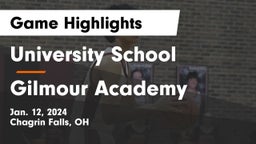 University School vs Gilmour Academy  Game Highlights - Jan. 12, 2024