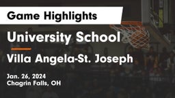 University School vs Villa Angela-St. Joseph Game Highlights - Jan. 26, 2024
