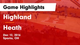 Highland  vs Heath  Game Highlights - Dec 12, 2016