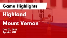 Highland  vs Mount Vernon  Game Highlights - Dec 02, 2016