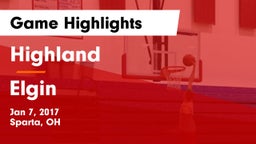 Highland  vs Elgin  Game Highlights - Jan 7, 2017