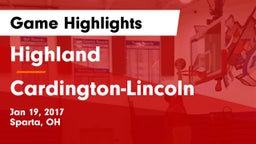 Highland  vs Cardington-Lincoln  Game Highlights - Jan 19, 2017