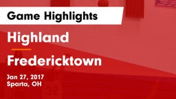 Highland  vs Fredericktown  Game Highlights - Jan 27, 2017