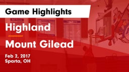 Highland  vs Mount Gilead  Game Highlights - Feb 2, 2017