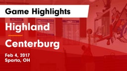 Highland  vs Centerburg  Game Highlights - Feb 4, 2017