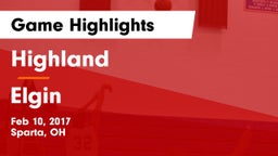 Highland  vs Elgin  Game Highlights - Feb 10, 2017
