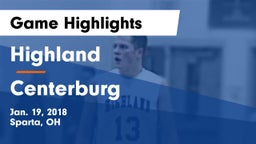 Highland  vs Centerburg  Game Highlights - Jan. 19, 2018