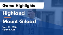 Highland  vs Mount Gilead  Game Highlights - Jan. 26, 2018