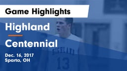 Highland  vs Centennial  Game Highlights - Dec. 16, 2017