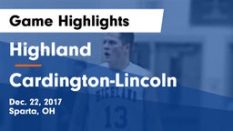 Highland  vs Cardington-Lincoln  Game Highlights - Dec. 22, 2017
