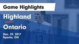 Highland  vs Ontario  Game Highlights - Dec. 29, 2017