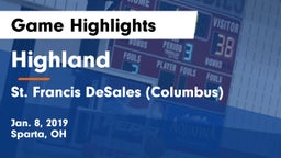 Highland  vs St. Francis DeSales  (Columbus) Game Highlights - Jan. 8, 2019