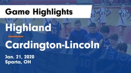 Highland  vs Cardington-Lincoln  Game Highlights - Jan. 21, 2020