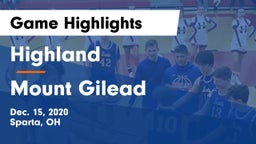 Highland  vs Mount Gilead  Game Highlights - Dec. 15, 2020