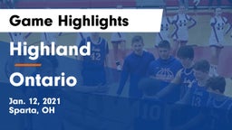 Highland  vs Ontario  Game Highlights - Jan. 12, 2021