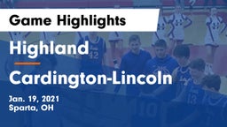 Highland  vs Cardington-Lincoln  Game Highlights - Jan. 19, 2021