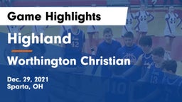 Highland  vs Worthington Christian  Game Highlights - Dec. 29, 2021