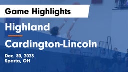 Highland  vs Cardington-Lincoln  Game Highlights - Dec. 30, 2023