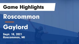 Roscommon  vs Gaylord  Game Highlights - Sept. 18, 2021