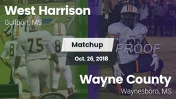 Matchup: West Harrison vs. Wayne County  2018