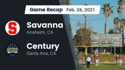 Recap: Savanna  vs. Century  2021