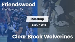 Matchup: Friendswood High vs. Clear Brook Wolverines 2018